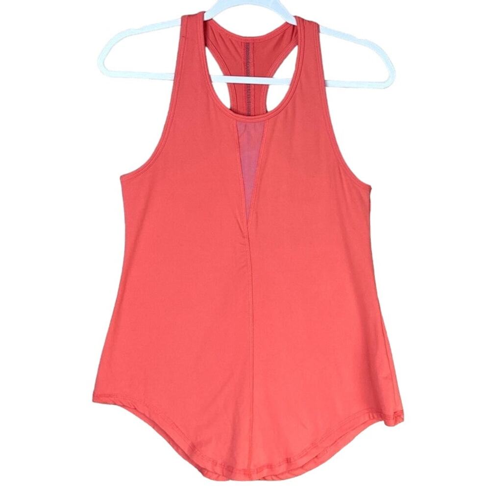 Zyia Active Effortless Tank Top Racerback Mesh Inset Coral Orange Size Medium